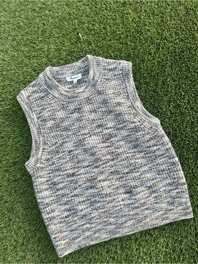 Madewell Marled Knit Sleeveless Sweater Vest Gray Mix